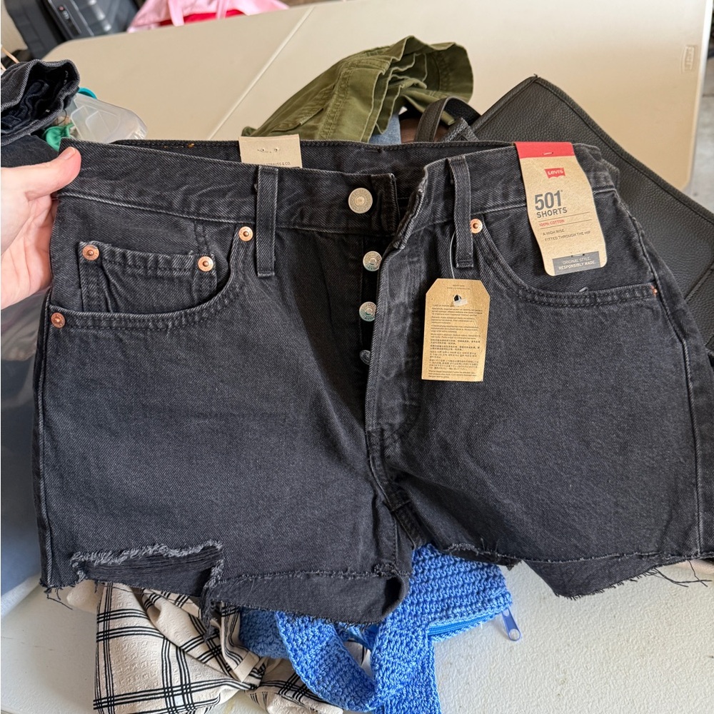 Levi's Women's Dark Gray 501 Jean Shorts